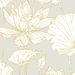 NextWall Peel &amp; Stick Lotus Floral Metallic Gold &amp; Gray Wallpaper thumbnail image 1 of 5