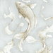 NextWall Peel & Stick Koi Fish Metallic Champagne & Gray Wallpaper