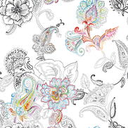 NextWall Peel & Stick Colorful Paisley Multicolored Wallpaper