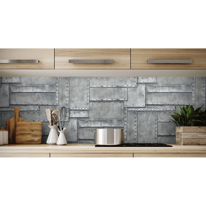 NextWall Peel &amp; Stick Fuselage Panel Charcoal Wallpaper image 3 of 4