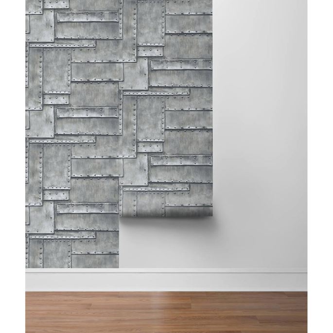 NextWall Peel &amp; Stick Fuselage Panel Charcoal Wallpaper image 4 of 4