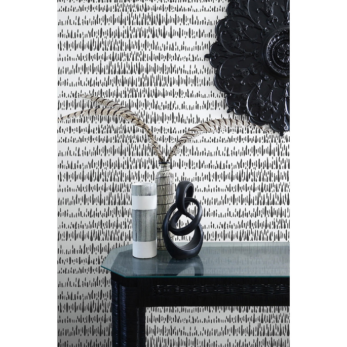 NextWall Peel &amp; Stick Brush Marks Black &amp; White Wallpaper image 4 of 5