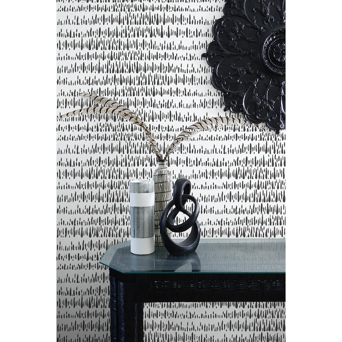 NextWall Peel &amp; Stick Brush Marks Black &amp; White Wallpaper image 4 of 5