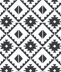 NextWall Peel & Stick Southwest Tile Black & White Wallpaper