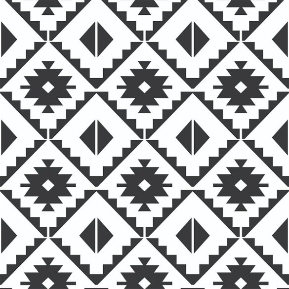 NextWall Peel & Stick Southwest Tile Black & White Wallpaper ...