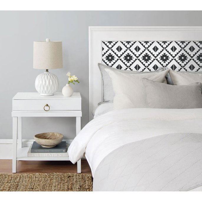NextWall Peel &amp; Stick Southwest Tile Black &amp; White Wallpaper image 3 of 4
