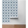 NextWall Peel & Stick Southwest Tile Navy & White Wallpaper - Image 4