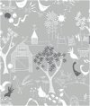 NextWall Peel & Stick Rise & Shine Gray & White Wallpaper
