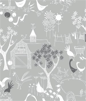 NextWall Peel & Stick Rise & Shine Gray & White Wallpaper
