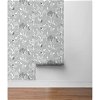 NextWall Peel & Stick Rise & Shine Gray & White Wallpaper - Image 5