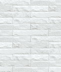 NextWall Peel & Stick Limestone Brick Eggshell & Gray Wallpaper