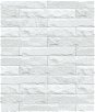 NextWall Peel & Stick Limestone Brick Eggshell & Gray Wallpaper