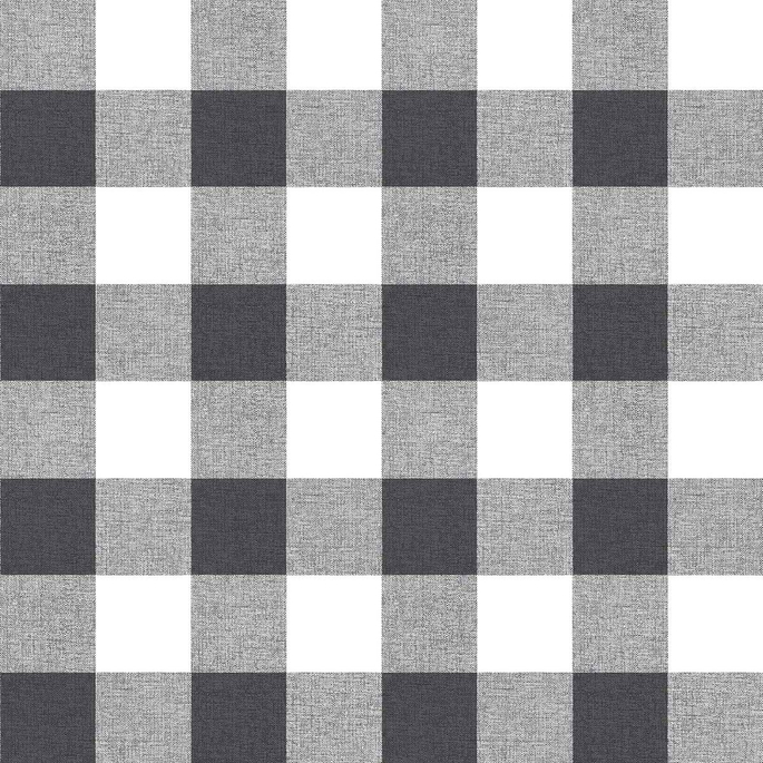 NextWall Peel &amp; Stick Picnic Plaid Black &amp; White Wallpaper image 1 of 5