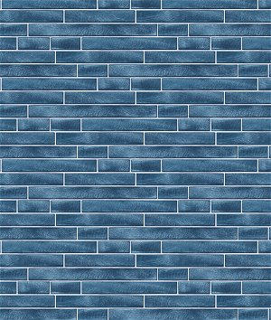 NextWall Peel & Stick Brushed Metal Tile Denim Blue Wallpaper