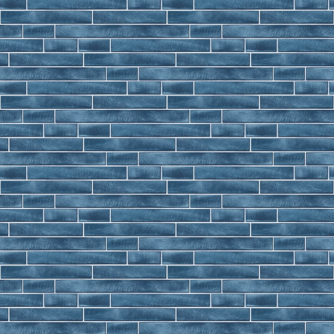 NextWall Peel &amp; Stick Brushed Metal Tile Denim Blue Wallpaper image 1 of 5