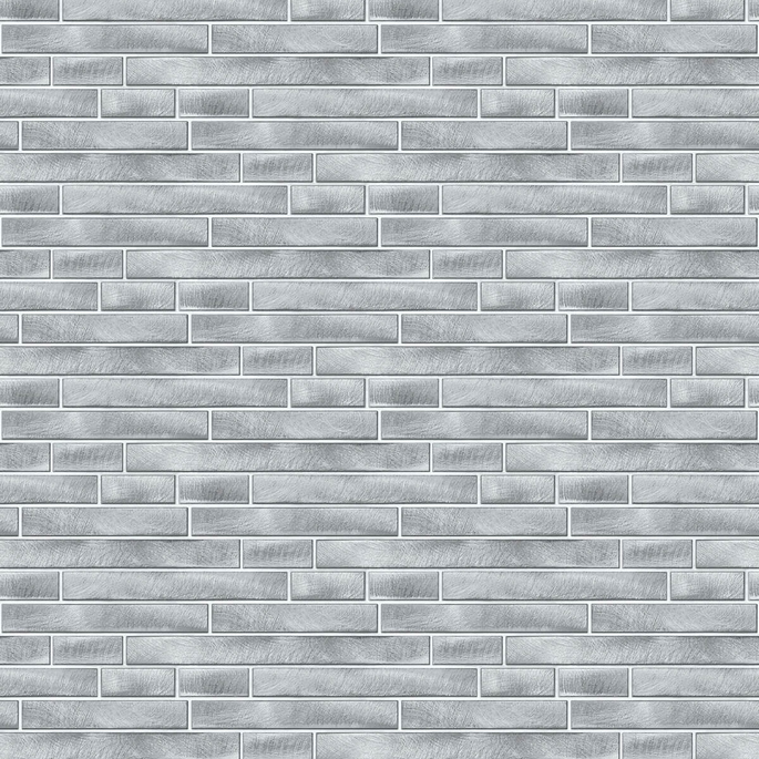 NextWall Peel &amp; Stick Brushed Metal Tile Silver Wallpaper image 1 of 5