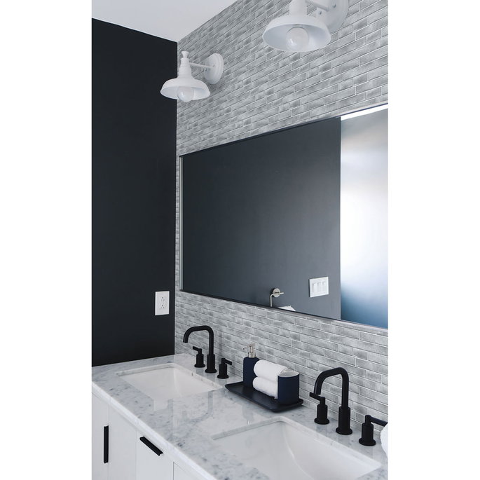 NextWall Peel &amp; Stick Brushed Metal Tile Silver Wallpaper image 3 of 5
