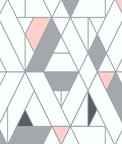NextWall Peel & Stick Kaleidoscope Pink & Charcoal Wallpaper