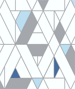 NextWall Peel & Stick Kaleidoscope Blue & Gray Wallpaper