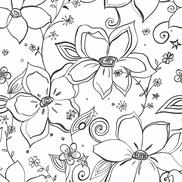 NextWall Peel & Stick Linework Floral Black & White Wallpaper
