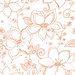 NextWall Peel & Stick Linework Floral Orange & White Wallpaper