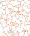 NextWall Peel & Stick Linework Floral Orange & White Wallpaper