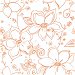 NextWall Peel &amp; Stick Linework Floral Orange &amp; White Wallpaper thumbnail image 1 of 5