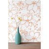 NextWall Peel & Stick Linework Floral Orange & White Wallpaper - Image 2