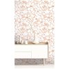 NextWall Peel & Stick Linework Floral Orange & White Wallpaper - Image 3