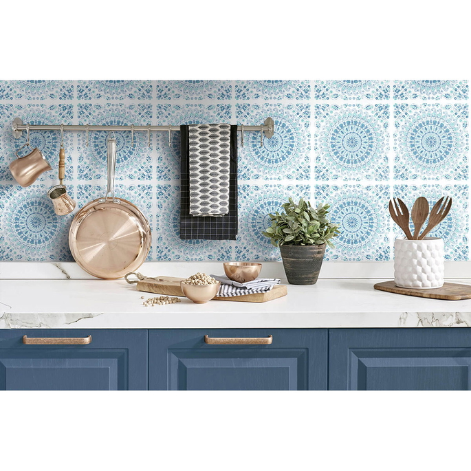 NextWall Peel &amp; Stick Mandala Teal &amp; Blue Wallpaper image 2 of 5