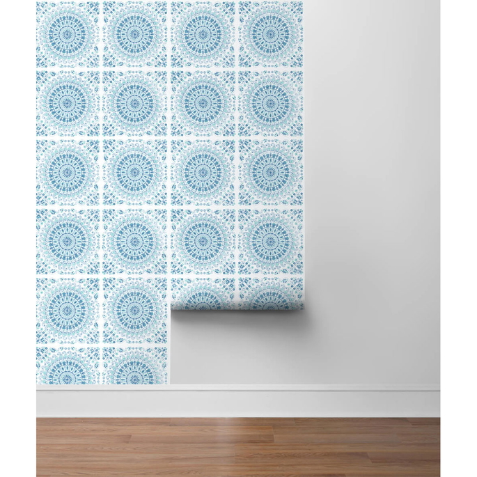 NextWall Peel &amp; Stick Mandala Teal &amp; Blue Wallpaper image 5 of 5