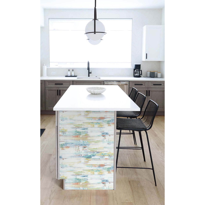 NextWall Peel &amp; Stick Brushed Stripe Multicolored Wallpaper image 3 of 5