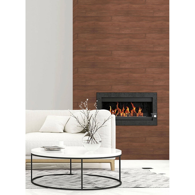 NextWall Peel &amp; Stick Teak Planks Mahogany Wallpaper image 3 of 5