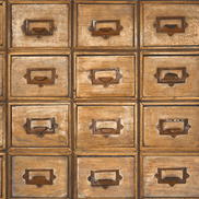 NextWall Peel & Stick Library Card Catalog Tawny Wallpaper