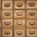 NextWall Peel & Stick Library Card Catalog Tawny Wallpaper