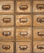 NextWall Peel & Stick Library Card Catalog Tawny Wallpaper