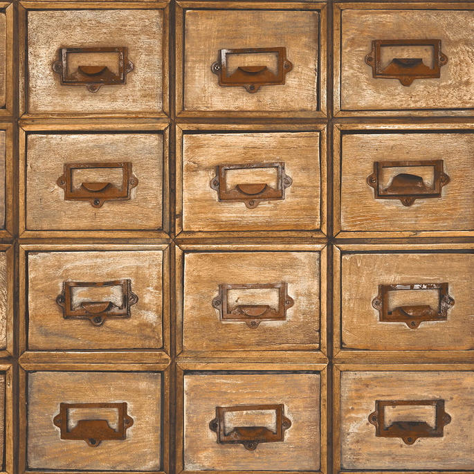 NextWall Peel &amp; Stick Library Card Catalog Tawny Wallpaper image 1 of 5