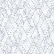 NextWall Peel & Stick Marble Tile Gray & Metallic Silver Wallpaper