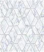 NextWall Peel & Stick Marble Tile Gray & Metallic Silver Wallpaper