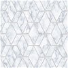 NextWall Peel & Stick Marble Tile Gray & Metallic Silver Wallpaper - Image 1