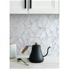 NextWall Peel & Stick Marble Tile Gray & Metallic Silver Wallpaper - Image 4