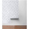 NextWall Peel & Stick Marble Tile Gray & Metallic Silver Wallpaper - Image 5
