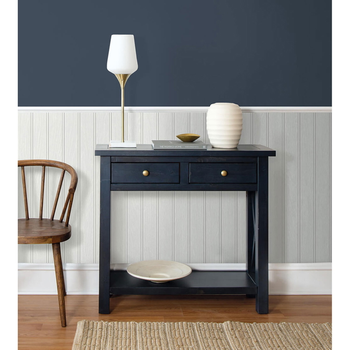 NextWall Peel &amp; Stick Beadboard Off-White &amp; Pearl Gray Wallpaper image 4 of 5