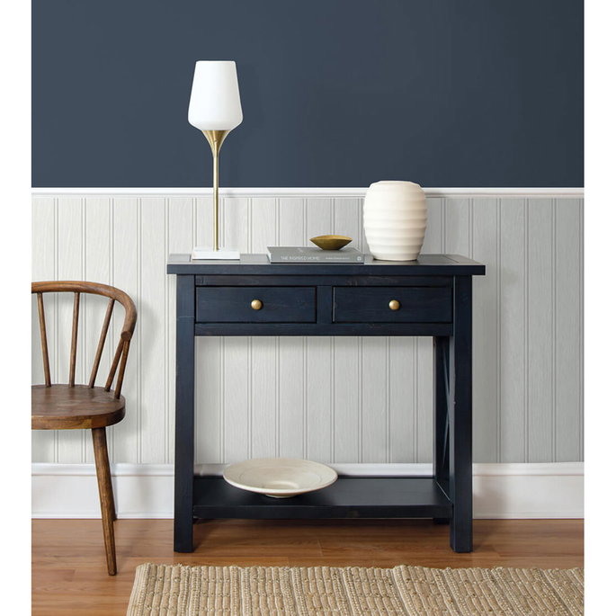 NextWall Peel &amp; Stick Beadboard Off-White &amp; Pearl Gray Wallpaper image 4 of 5