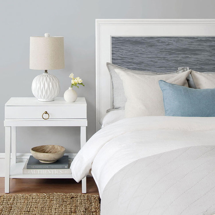 NextWall Peel &amp; Stick Serene Sea Cove Gray Wallpaper image 5 of 5