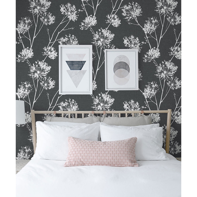 NextWall Peel &amp; Stick One O'Clocks Charcoal Wallpaper image 2 of 5