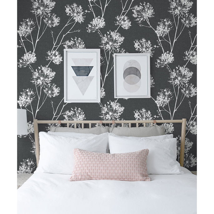NextWall Peel &amp; Stick One O'Clocks Charcoal Wallpaper image 2 of 5