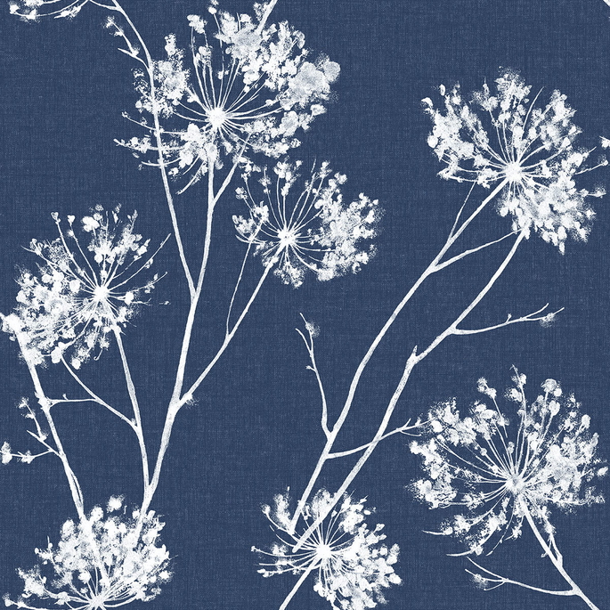 NextWall Peel &amp; Stick One O'Clocks Denim Blue Wallpaper image 1 of 5