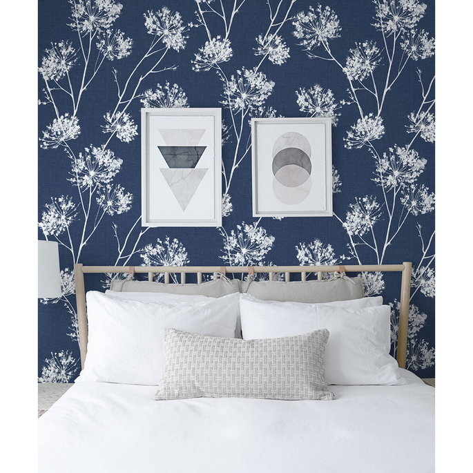 NextWall Peel &amp; Stick One O'Clocks Denim Blue Wallpaper image 2 of 5