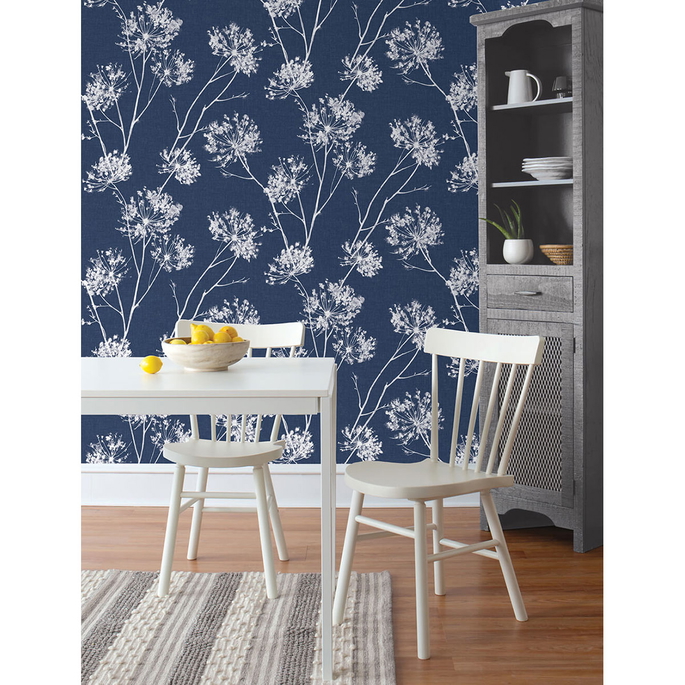 NextWall Peel &amp; Stick One O'Clocks Denim Blue Wallpaper image 3 of 5